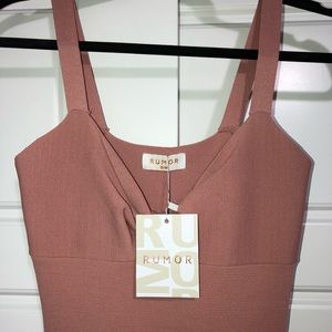 Rusty pink form fitting dress, new with tags